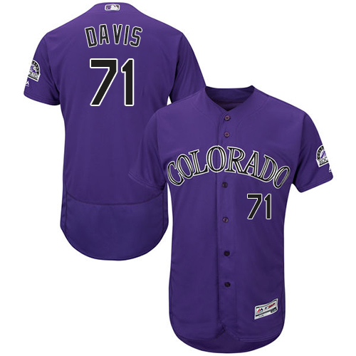 Rockies #71 Wade Davis Purple Flexbase Authentic Collection Stitched MLB Jersey